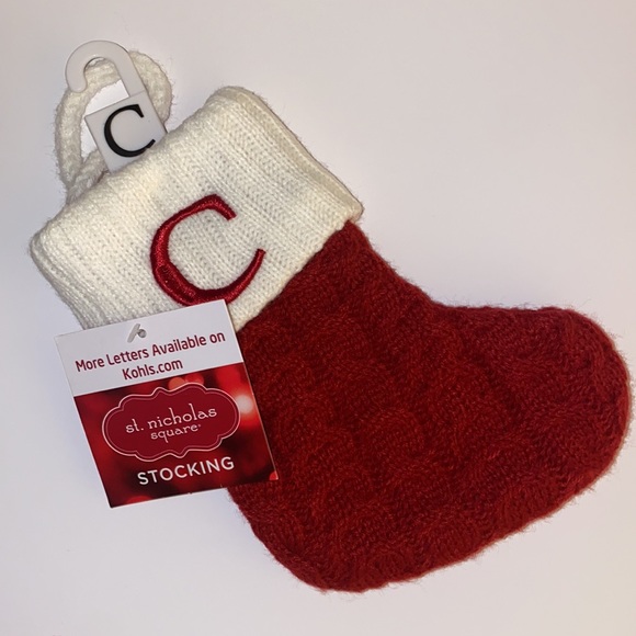 St. Nicholas Square (Kohl’s) cream & deep red knitted “Mini” Stockings C • B • D - Picture 5 of 16
